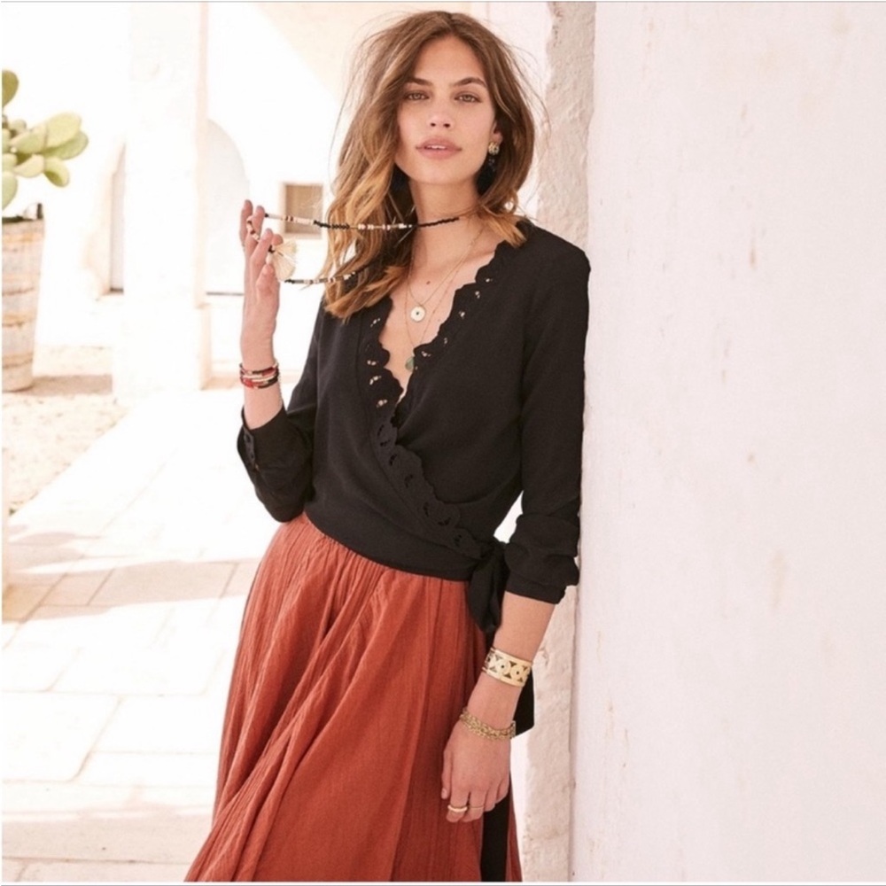 Sezane Black Blouse